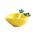 thumbnail image 1 of Ceramic Strawberry Shape Dessert Bowl, Creative Handmade Small Bowl With Spoon For Appetizer, Snacks, Salads, Yogurt, Side Dishes 5.9X4.7X2.2", 1 of 6