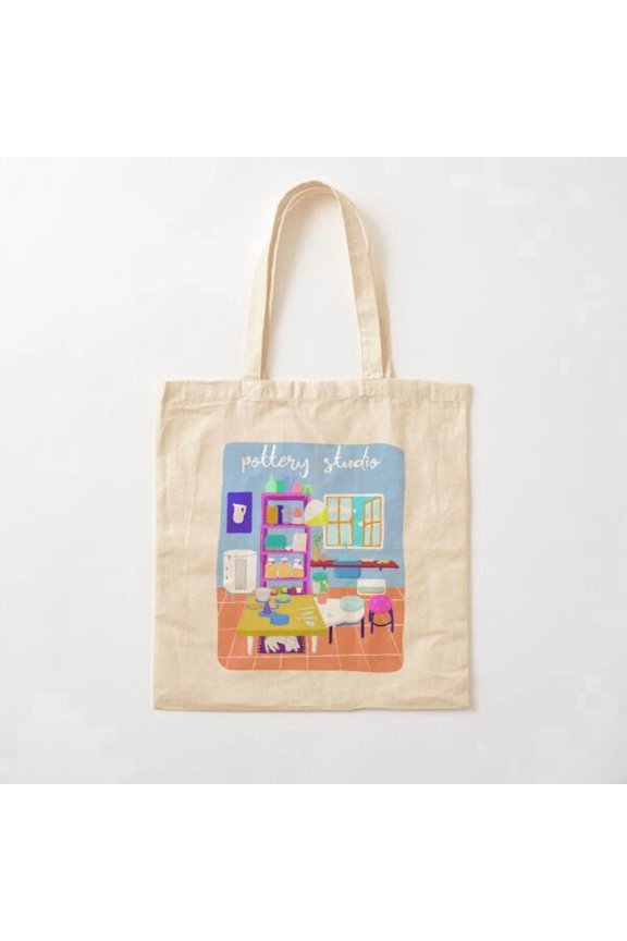 Ceramic Studio Variant 2 Canvas Tote Bags, Reusable Shopping Bag