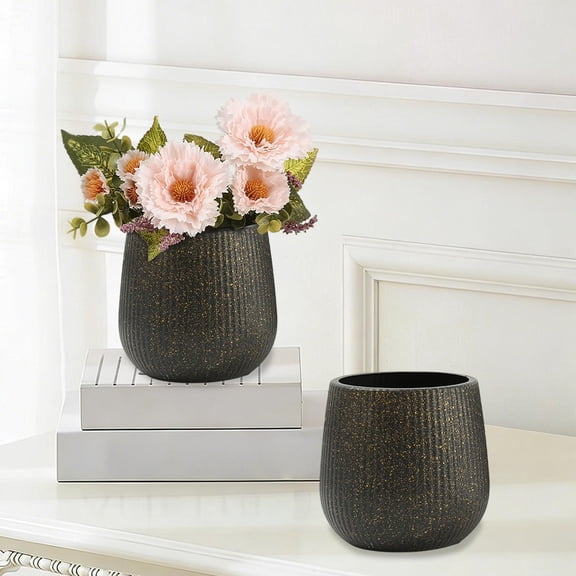 Ceramic Style Plastic Flower Vase Set, European Decorative Planters for Entryway Living Room Console Table, Lightweight Shatterproof Vase Home Decor Accent