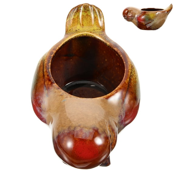 Raindrops Ceramic Bonsai Planter Bird Modeling Planter Pot Assorted Color 1Pcs