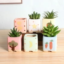 Efavormart 7" Small Gray Cement Succulent Planter Mini Modern Concrete ...