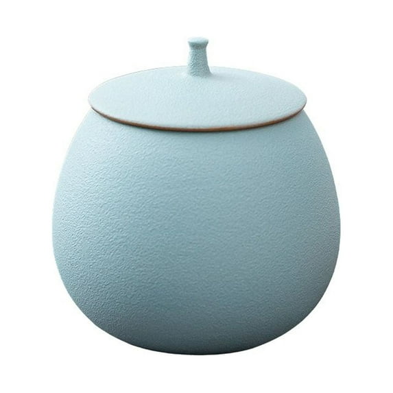 Ceramic Sugar Bowl With Lid, Ceramic Tea Coffee Sugar Canister For Coffee Bar, Flour Sugar Canisters Sets For The Kitchen, Coffee Jars With Lids Airtight-Light blue-0.4