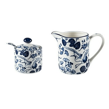 Ceramic Sugar Bowl With Lid And Milk Jug, Creamer And Sugar Sets, Cream And Sugar Pot, Creamer Jug Sugar Jar, Coffee Serving Set-milk jug and sugar bowl