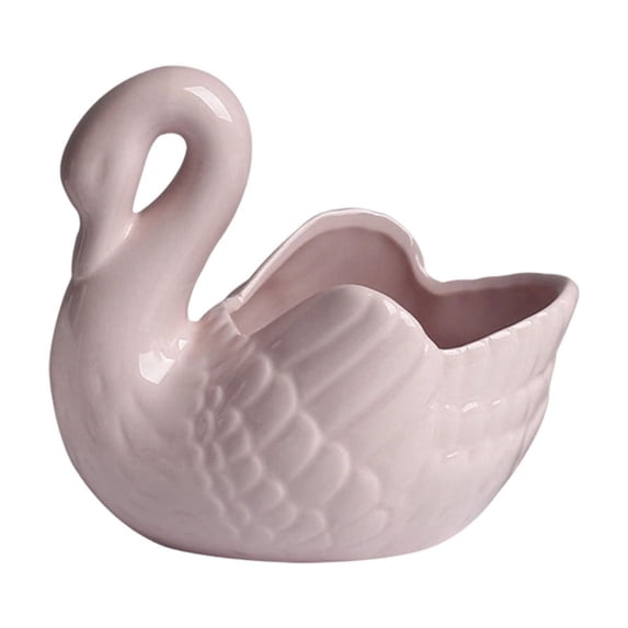 Ceramic Swan Tealight Candle Holder, Embossed Texture Candle Bowl, Tabletop Ornament for Halloween Home Indoor Mantel Shelf Decoration