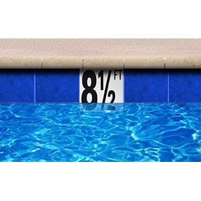 Ceramic Swimming Pool Waterline Depth Marker " 1.1 M " Smooth Finish, 4 inch Font