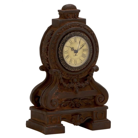 Ceramic Table Clock in Brown