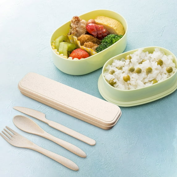 Ceramic Tableware,Reusable Spoon Cutlery Fork Children's Adult Portable Lunch Box Cutlery Set For Travel Picnic Camping Or Daily Use At School