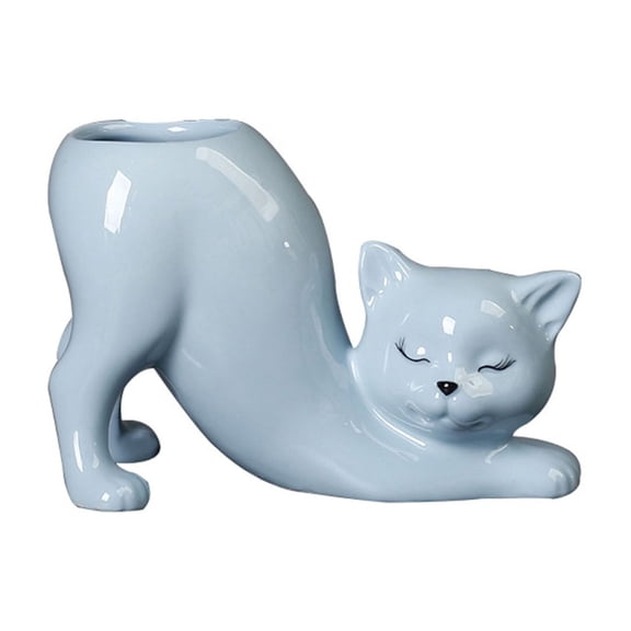 Ceramic Tail Column Planter – Resin Unique Decorative Home Desktop Pot for Succulents Cactus()