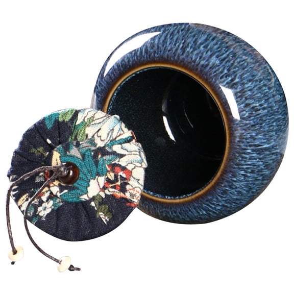 PTOOTP Ceramic Sealed Jar Blue For Tea Container 1Pack 3.9X3.9X3In