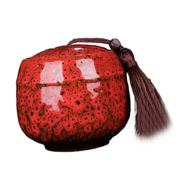 Ceramic Tea Canister, Food Container Table Centerpiece Home Decor Porcelain Ginger Jar Coffee Storage Ports Jars for Spice Farmhouse Dining Room .5x10cm 500ml