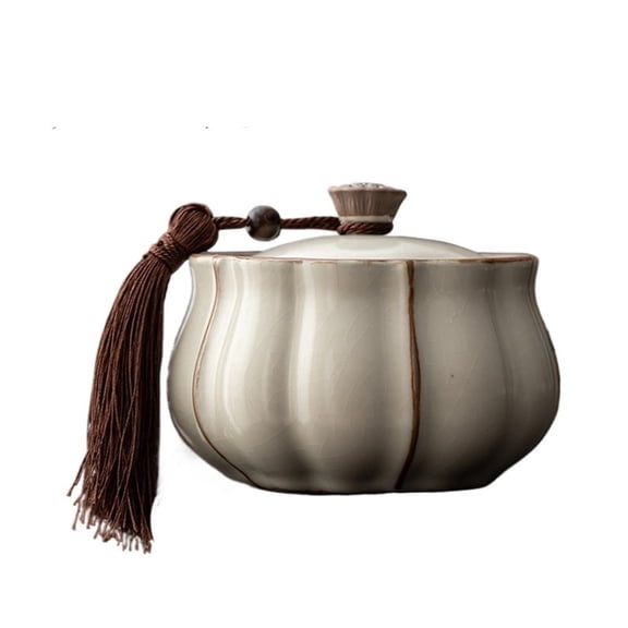 Ceramic Tea Canister Household Chinese Ancient Style Storage Tin For Tea, Coffee, Herb, Sugar, Spice