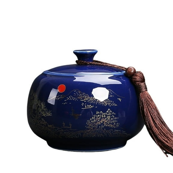 Ceramic Tea Canister With Airtight Lid Kichen Storage Container For Tea, Coffee, Nuts, Spice, Sugar
