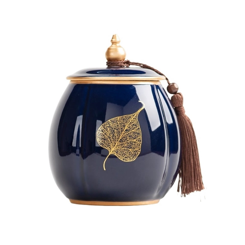 Ceramic Tea Canister With Sealed Lid And Tassel Beautiful Tea Coffee ...