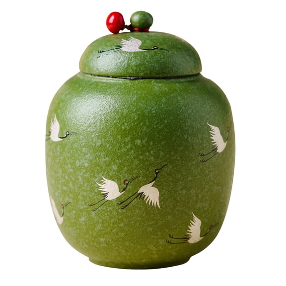 Ceramic Tea Canister with Airtight Seal Lid, Loose Tea Storage Jar, Multi-Purpose Ceramic Container for Coffee Beans Spices Dry Herbs