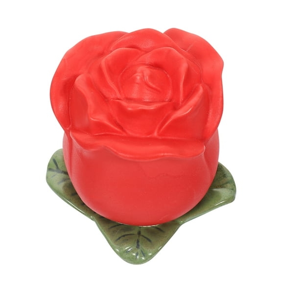 OHOIOLLA Red Ceramic Tea Canister Desktop Small Tea Jar For Friends 1Set