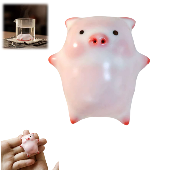 Ceramic Tea Pet Pig Statue,Little Pig Spit Bubbles Under Bottom,Funny Handmade Chinese Tea Pet,Mini Animal Tea Pet Decorative Sculpture Tea Decoration,Gifts for Tea Lovers