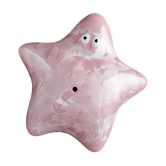 Ceramic Tea Pet Starfish Statue,Starfish Spitting Bubbles Under Bottom Cup,Funny Handmade Chinese Tea Pet Water Cup Decor for Kungfu Gift Ceremony Figurine Decoration