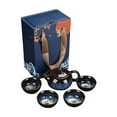 thumbnail image 1 of Ceramic Tea Set with Teapot and 4 Cups Heat Resistant 150ml 170ml Blue Brown, 1 of 7