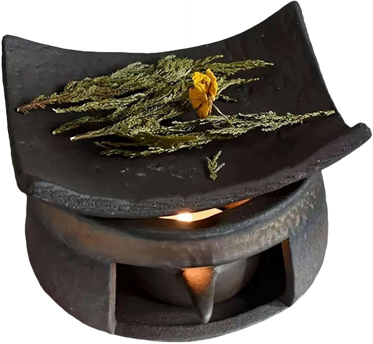Ceramic Tea Stove Warmer Set, Handmade Zen Aromatherapy Burner with ...