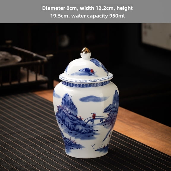 Ceramic Tea Tank Sealed Moisture-proof Storage Tank Household Ceramic Black Tea Green Tea Storage Small Tea Tank