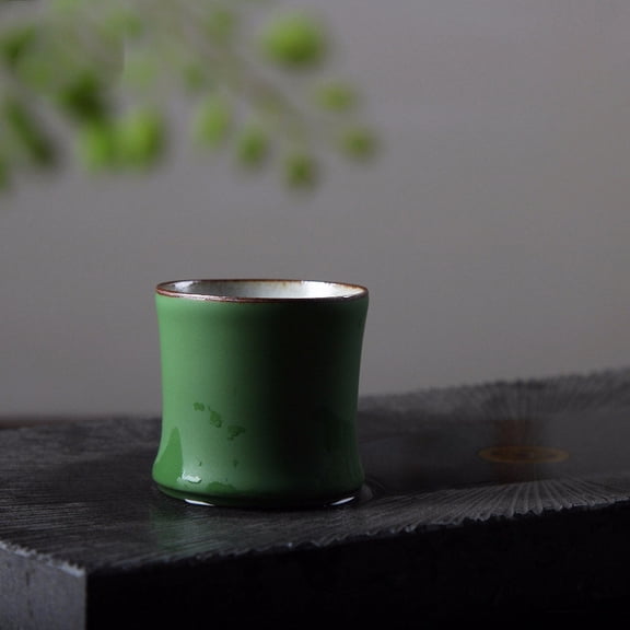 Ceramic Tea Tasting Cup Imitation Green Kung Tea Cup Small Ceramic Teacup for Aromatic Brewing Non-Toxic and Elegant Design Perfect for Tea Enthusiasts and Festival Gift Giving Topliu