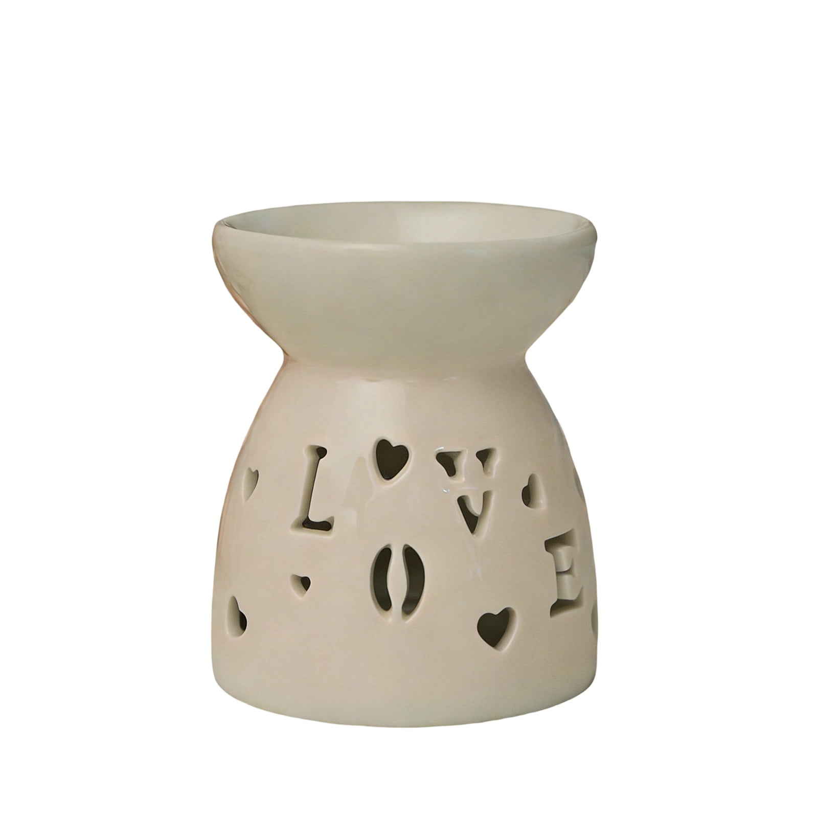Ceramic Tealight Wax Melt Burner Oil Warmer with Cutout Lettering LOVE ...