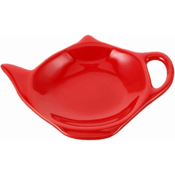 Ceramic Teapot Shaped Tea Bag Holder 4.72X3.42X0.78In Multifunctional Tea Bag Coaster Spoon Rest and Mini Snack Dish for Kitchen Home Cafes