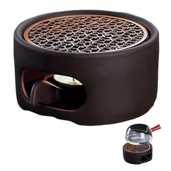 Ceramic Teapot Warmer, Base Candle Heating, with Metal Warmer Plate for Heating Tea Coffee Milk