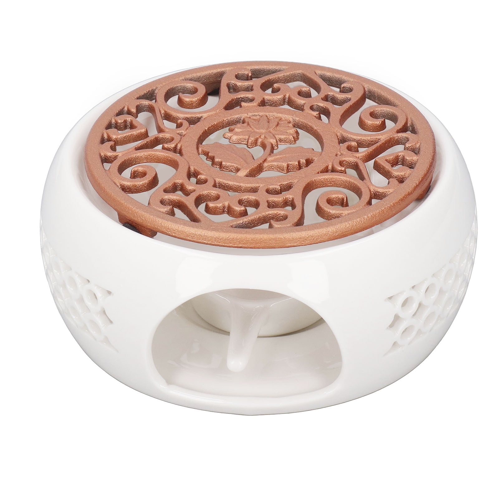 Ceramic Teapot Warmer Hollowed Pad Concave Bottom Practical