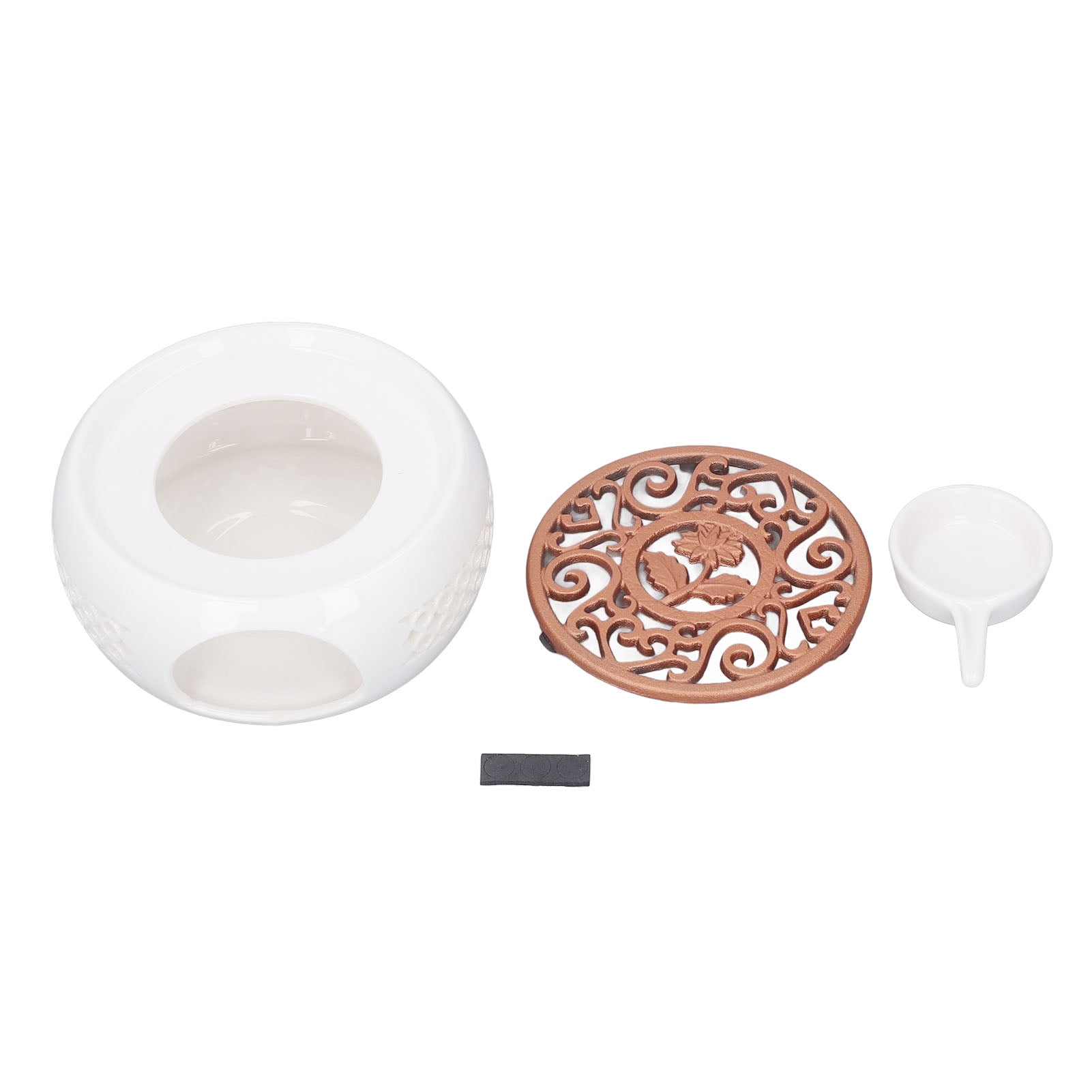 Ceramic Teapot Warmer Hollowed Pad Concave Bottom Practical Multifunction Teapot Heater for