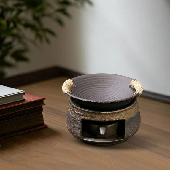 Ceramic Teapot Warmer,Tealight Warmer with Candle Holder Japanese Pottery Teapot Accessories for Heating Coffee Milk Tea