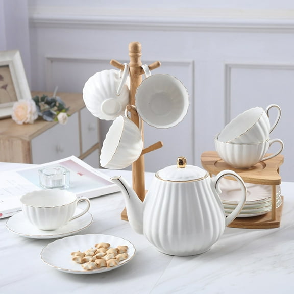 CIMAXIC Modern Ceramic Tea Pot White Use Tea Making