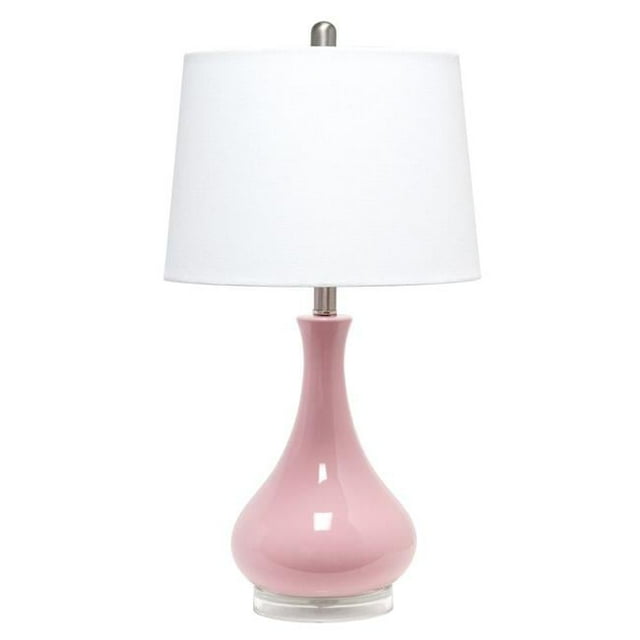 Ceramic Tear Drop Shaped Table Lamp, Rose Pink