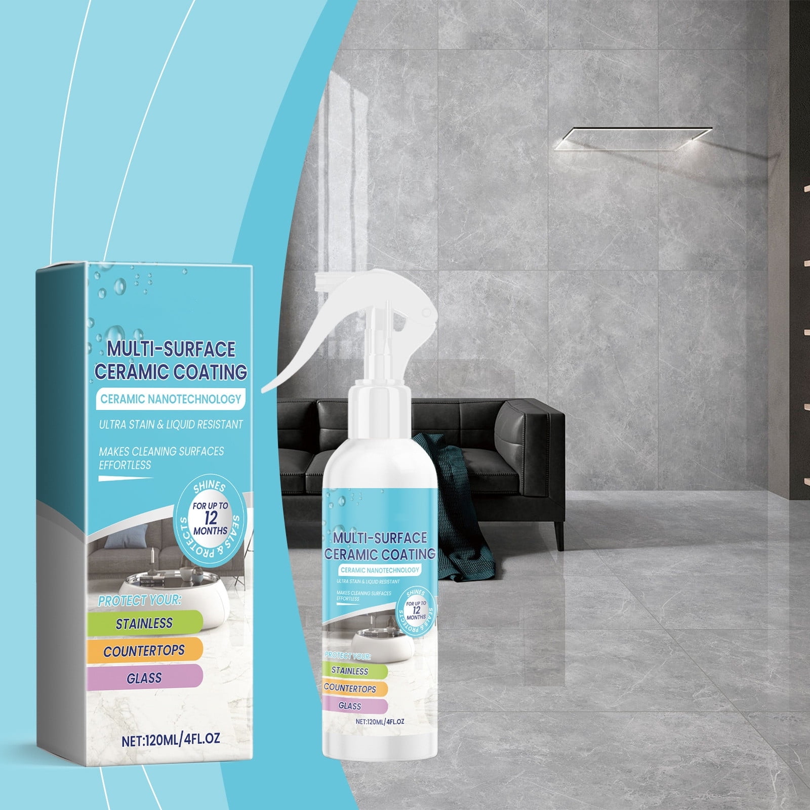 Ceramic Tile Coating Spray | Indoor Cleaning Polishing Wax Remover ...