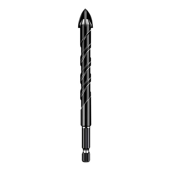 Ceramic Tile Drill Bits, Gaqring 4-Blade Hex Shank Masonry Drill Set, Alloy Steel Brick Cement Wall Perforated Bits 6/8/10/12mm, Black