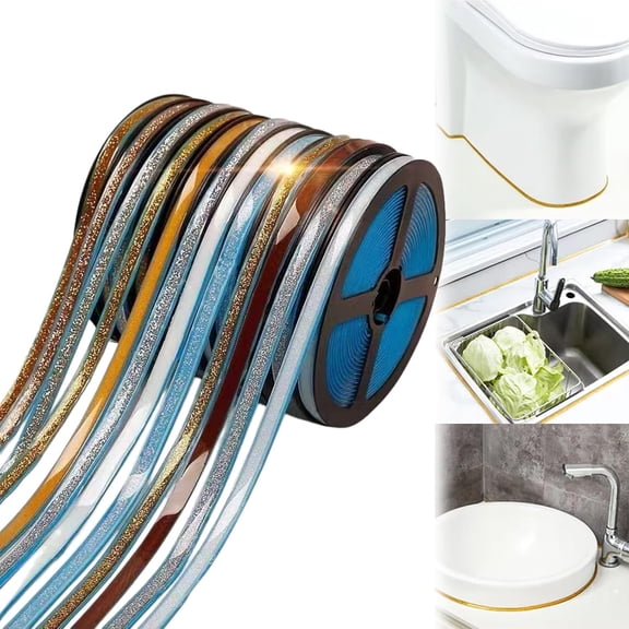 Ceramic Tile Gap Tape Self Adhesive Caulk Strip, Waterproof Peel and Stick Sealing Tape for Bathtub Shower Sink Toilet Kitchen Wall Edge (Rose Gold, 8mm/6m)