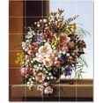 thumbnail image 1 of Ceramic Tile Mural-Adelheid Dietrich Flowers Tile Mural House Remodel Ideas 12.75" w x 17" h using (12) 4.25 x 4.25 ceramic tiles, 1 of 3