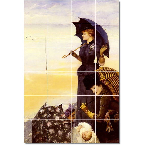 Ceramic Tile Mural-Albert Aublet Women Painting 3. 32" w x 48" h using (24) 8 x 8 ceramic tiles