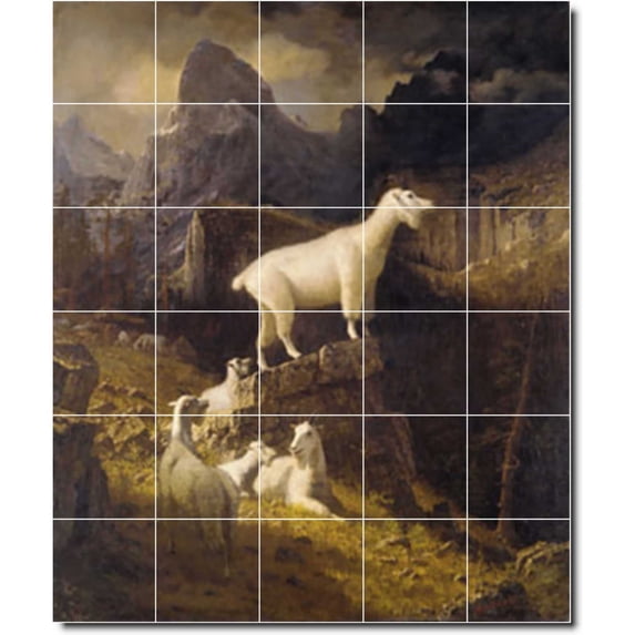 Ceramic Tile Mural-Albert Bierstadt Animals Painting 11. 40" w x 48" h using (30) 8 x 8 ceramic tiles