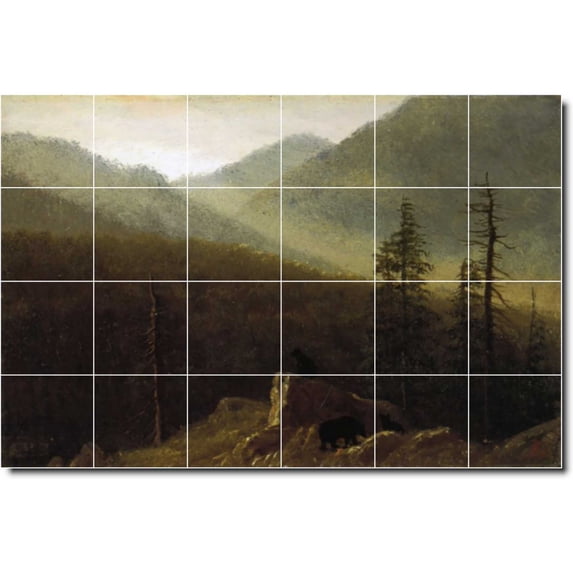 Ceramic Tile Mural-Albert Bierstadt Animals Painting 2. 72" w x 48" h using (24) 12 x 12 ceramic tiles