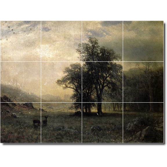 Ceramic Tile Mural-Albert Bierstadt Animals Painting 6. 24" w x 18" h using (12) 6 x 6 ceramic tiles