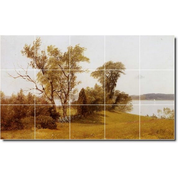 Ceramic Tile Mural-Albert Bierstadt Country Painting 18. 21.25" w x 12.75" h using (15) 4.25 x 4.25 ceramic tiles