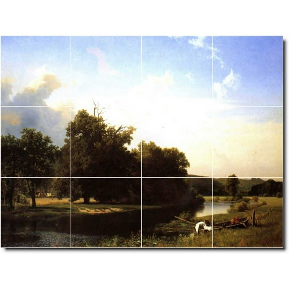 Ceramic Tile Mural-Albert Bierstadt Country Painting 30. 17" w x 12.75" h using (12) 4.25 x 4.25 ceramic tiles