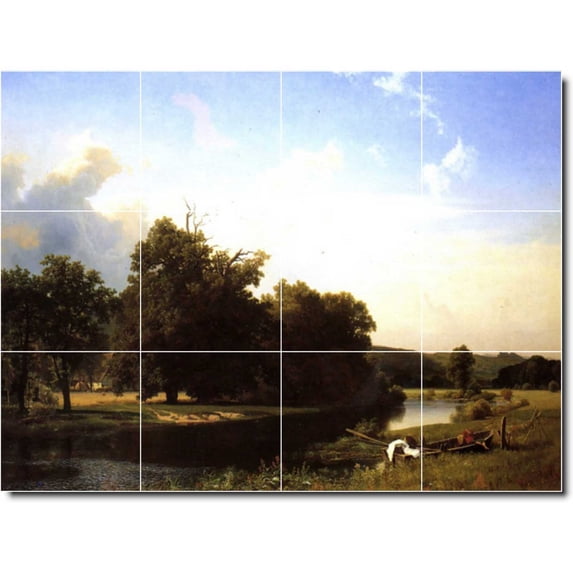 Ceramic Tile Mural-Albert Bierstadt Country Painting 30. 24" w x 18" h using (12) 6 x 6 ceramic tiles
