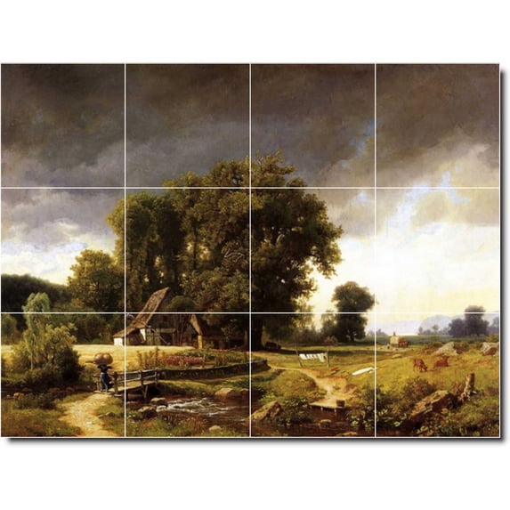 Ceramic Tile Mural-Albert Bierstadt Country Painting 31. 24" w x 18" h using (12) 6 x 6 ceramic tiles