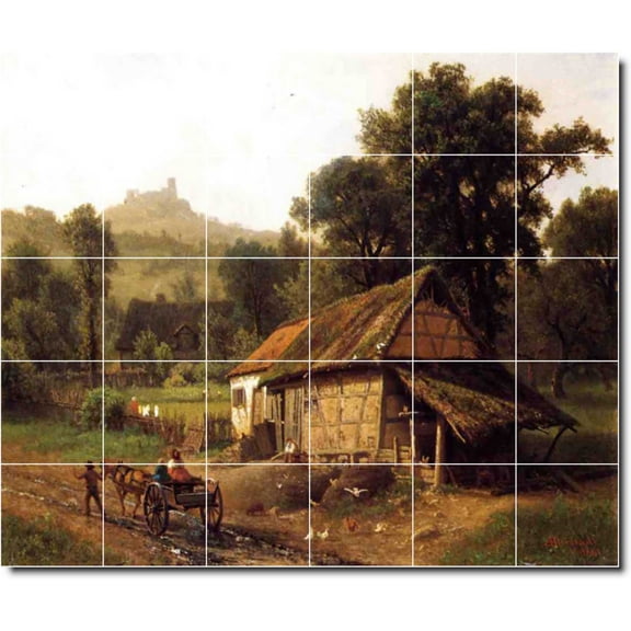 Ceramic Tile Mural-Albert Bierstadt Country Painting 9. 48" w x 40" h using (30) 8 x 8 ceramic tiles