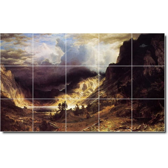 Ceramic Tile Mural-Albert Bierstadt Landscapes Painting 1. 21.25" w x 12.75" h using (15) 4.25 x 4.25 ceramic tiles