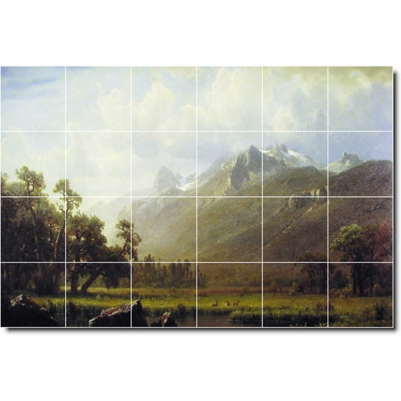Ceramic Tile Mural-Albert Bierstadt Landscapes Painting 102. 48" w x 32" h using (24) 8 x 8 ceramic tiles