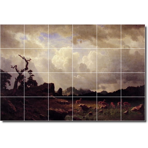 Ceramic Tile Mural-Albert Bierstadt Landscapes Painting 105. 72" w x 48" h using (24) 12 x 12 ceramic tiles