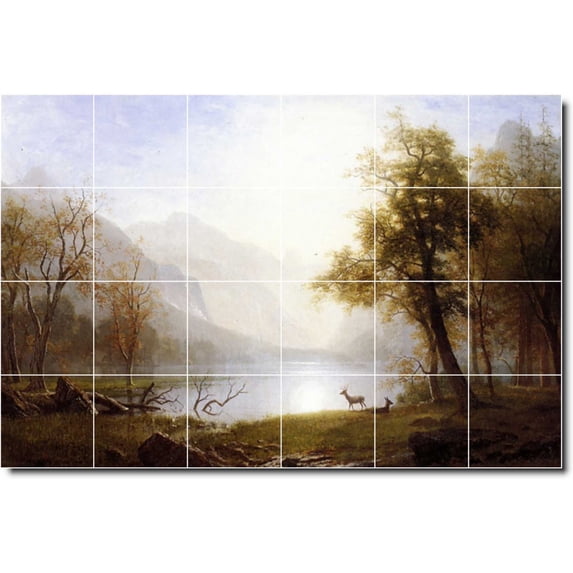 Ceramic Tile Mural-Albert Bierstadt Landscapes Painting 108. 36" w x 24" h using (24) 6 x 6 ceramic tiles